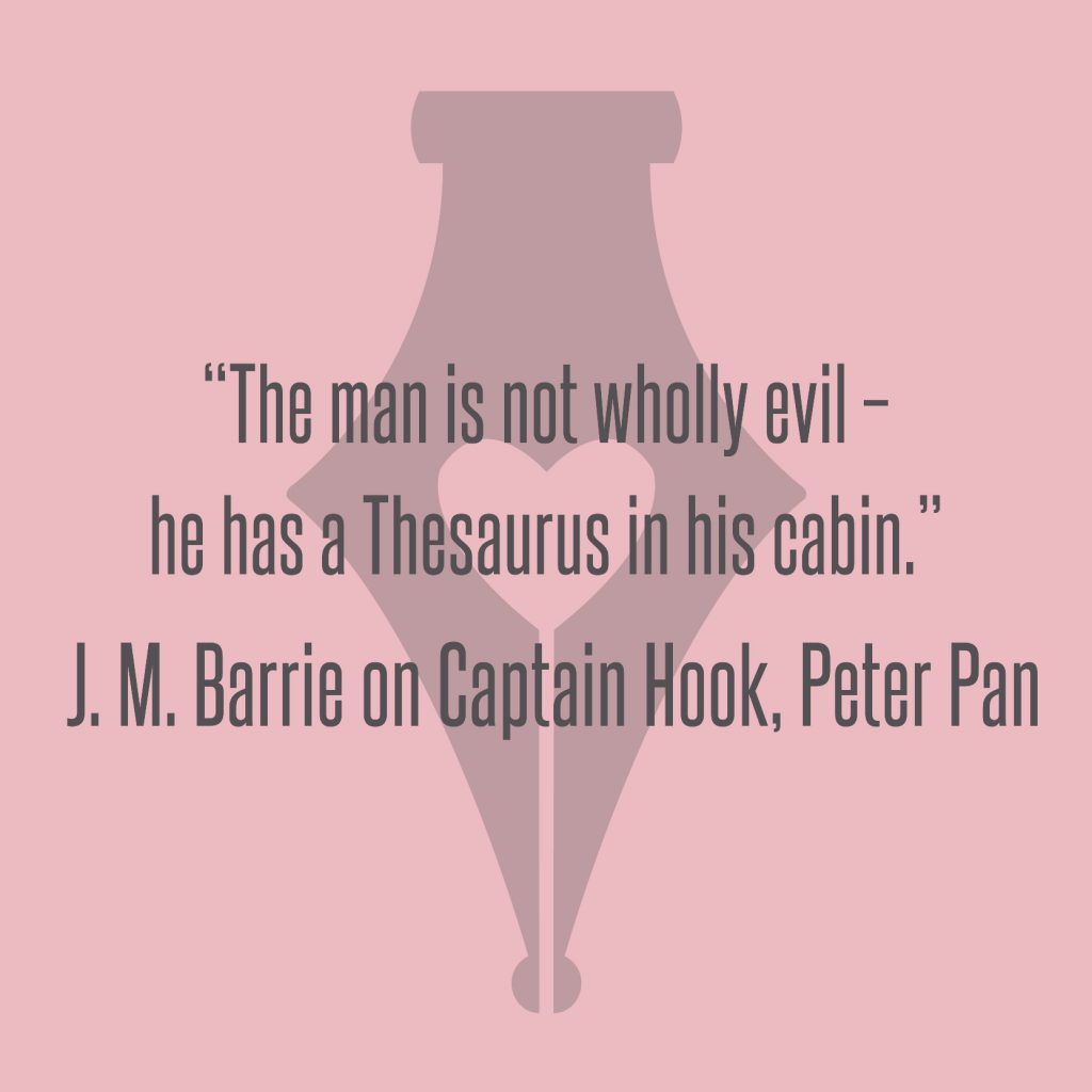 NakedPR Girl Quotes - J. M. Barrie on Captain Hook, Peter Pan